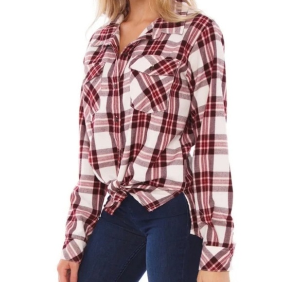 Sanctuary Plaid flannel Boyfriend For‎ Life Shirt size 1X - Picture 2 of 5